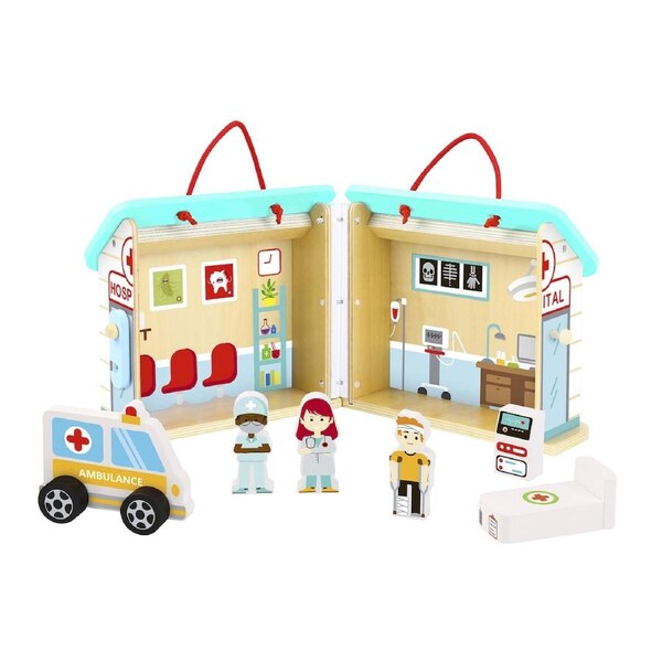 Tooky Toy Hospital Kids/Children's Pretend Play/Playset Stage With Carry Box 3+