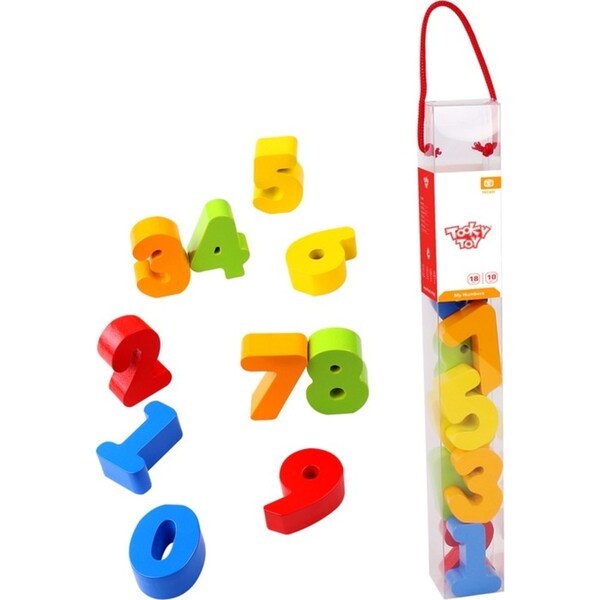 10pc Tooky Toy My Numbers Wooden Counting Blocks Kids Educational Fun Play 18m+