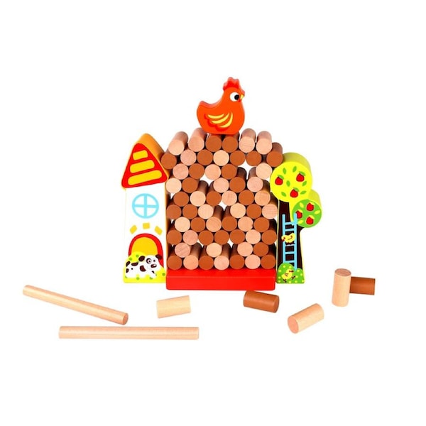 Tooky Toy Wood Blocks Farm Kid/Children Interactive Creativity/Stacking Game 3y+