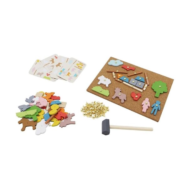 Kaper Kidz Farm Animals Tap A Shape With Hammer Nails Kids Activity Set 3+