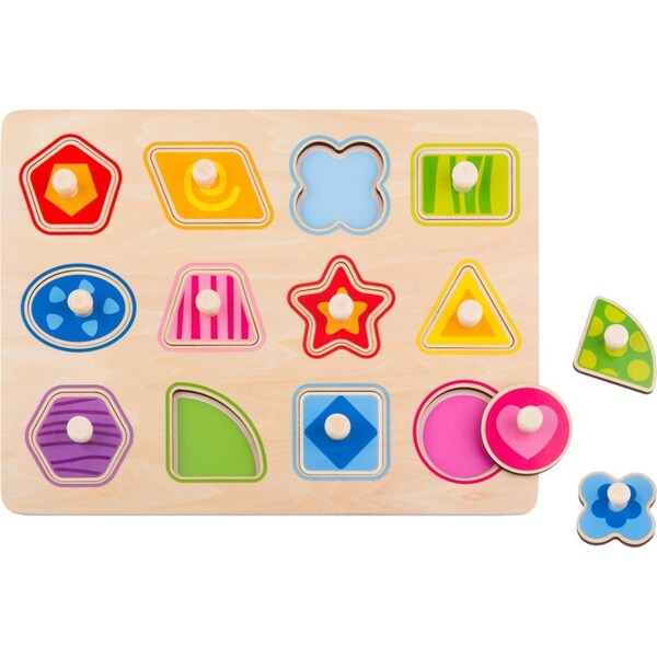 Tooky Toy Wooden Shape Peg Kids/Toddler Learning Play 30cm Puzzle Board 18m+