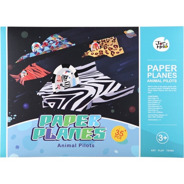 35pc Jarmelo Origami DIY Animal Pilots Paper Plane Kids Folding Craft/Sticker 3+