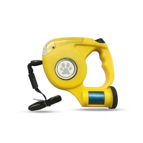 Retractable Dog Leash With Waste Bag Dispenser & Torch