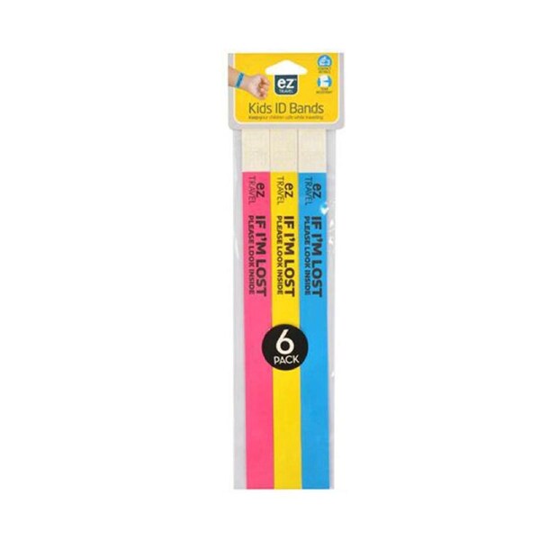 Child travel ID band keeps vital contact and medical information discreetly