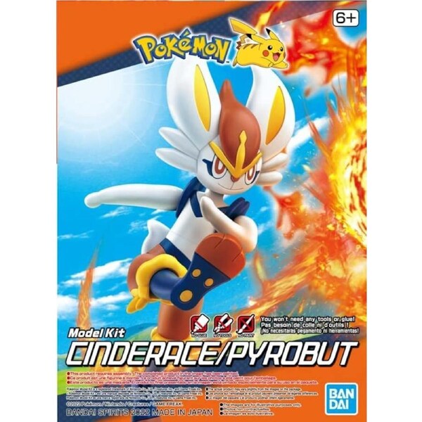 Bandai Pokemon Model Kit - No Glue/Painting Required - Cinderace