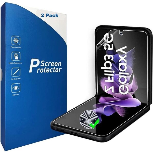 [2 Pack] Front Hydrogel Screen Protector For Z Flip 3 5G Scratch Resistance & Finger Print Support-Z Flip3 5G
