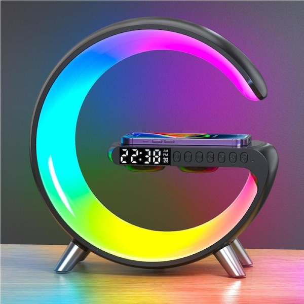 15W Wireless Fast Charger Smart Bluetooth Speaker with Alarm Clock