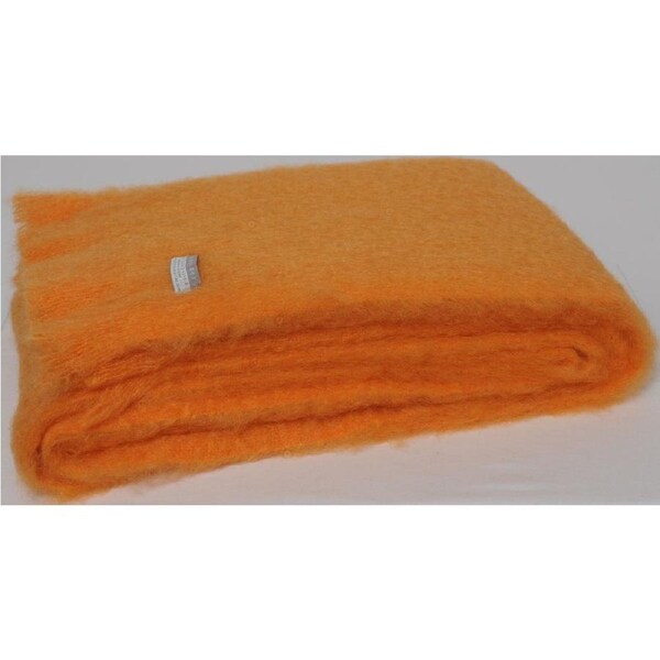 Masterweave Windermere Mohair Knee Wrap Throw Blanket-Mango