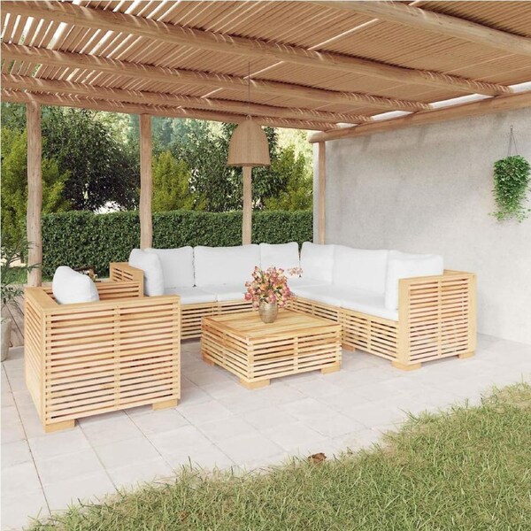 7 Piece Garden Lounge Set with Cushions Solid Teak Wood vidaXL