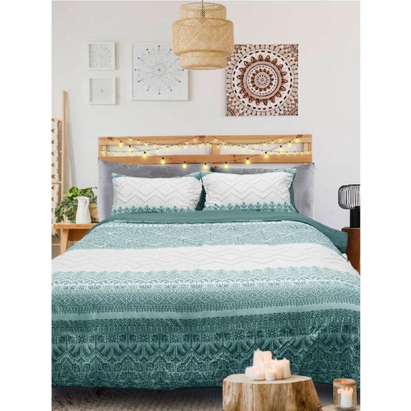 Ramesses Elite BOHO 3PC Bamboo Blend Comforter Set Queen / Charcoal