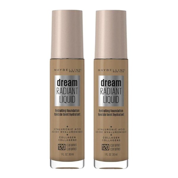 Maybelline Dream Radiant Liquid Foundation 30ml 120 CARAMEL - 2 pack