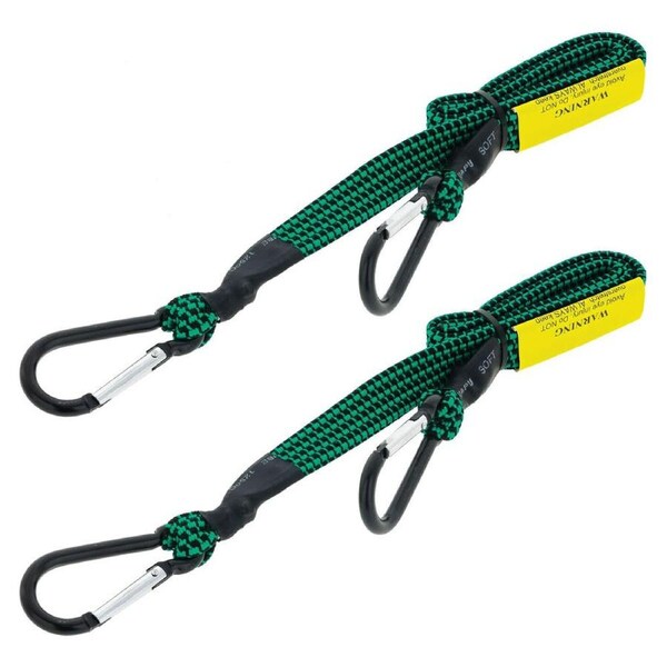 2PK Hulk 4x4 Heavy Duty Camping Fat Bungee Stretch Strap w/Carabiner Latch 80cm