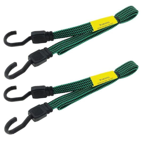 2PK Hulk 4x4 Heavy Duty Off-Road/Camp Stretch Fat/Flat Bungee Strap w/Hook 1m