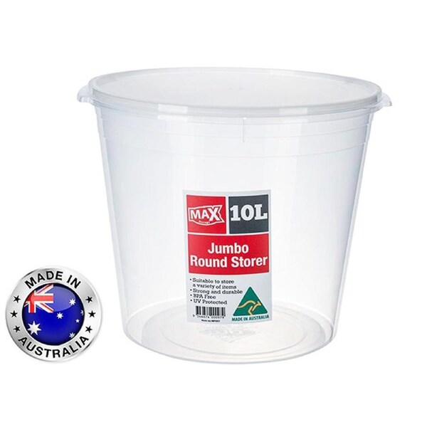 5 x Round Kitchen Pantry Storer 10L Food Honey Storage Container Buckets Bin