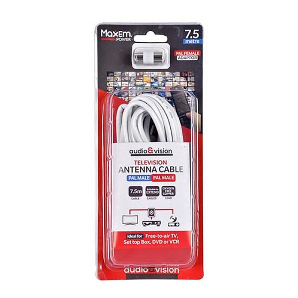 1Pcs TV Antenna Cable PAL Male to Male Aerial Fly Lead Coax & Female Adaptor