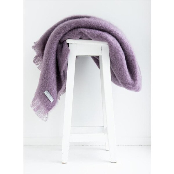 Masterweave Windermere Mohair Throw Rug Blanket -Amethyst