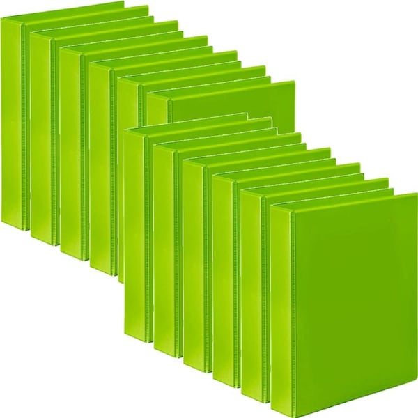 Marbig Clearview Insert Ring Binder 4D 50mm A4 Lime Green 12 Pack