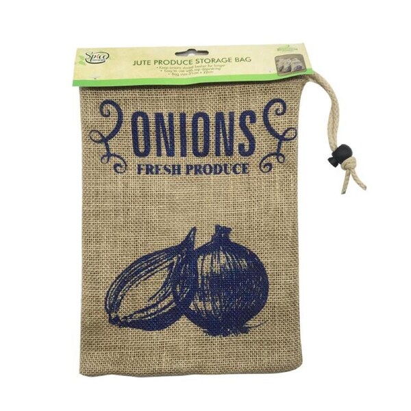 5 x Jute Produce Storage Bags Kitchen Vegetable Sack Bag Reusable 31x22cm