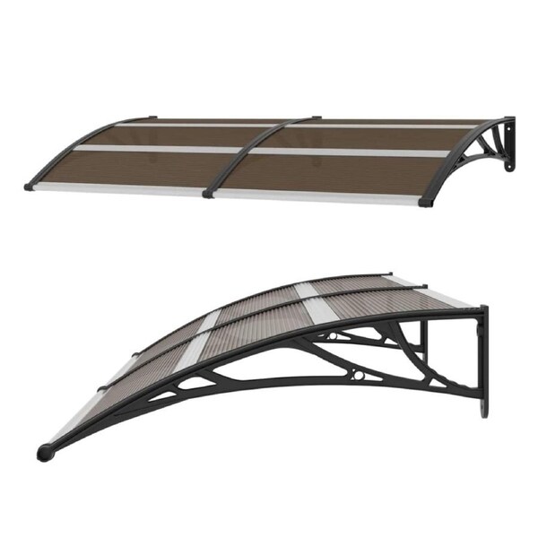 DoorDream Window Awning Canopy Outdoor Door Cover House Shade 2mx1m Brown