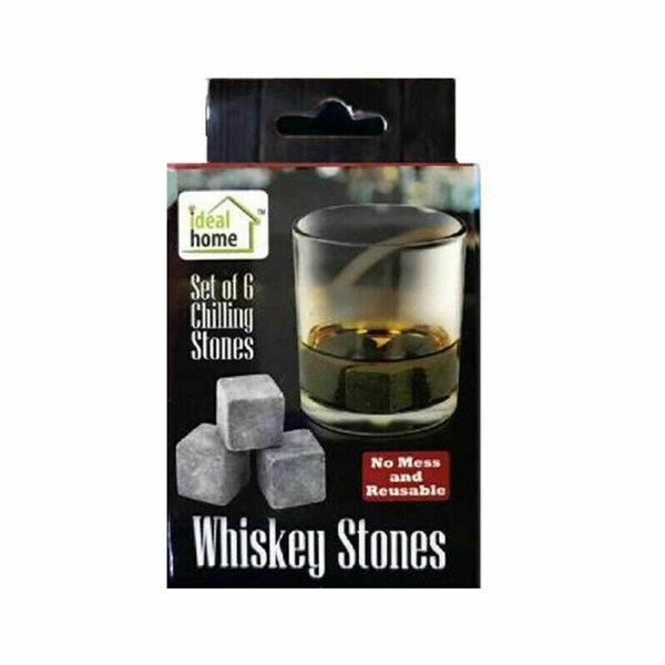 Ozoffer 6Pcs Ideal Home Whisky Rocks with Plastic Storage Bag Ice Cubes