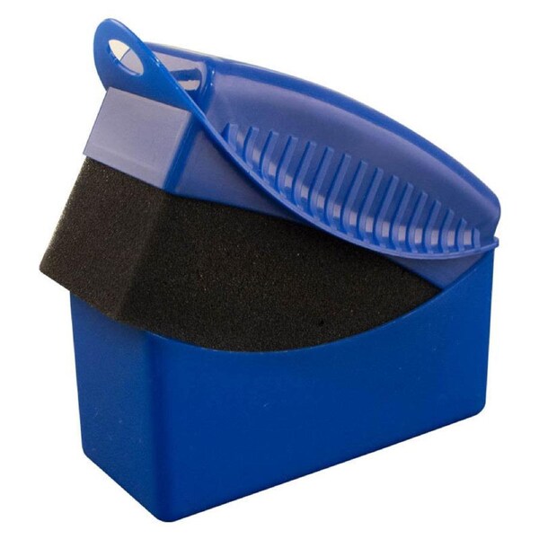 Nevenka Car Tire Wipe Square Sponge with Lid Car Cleaning Tool-Blue