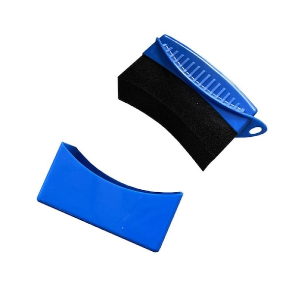 Nevenka Car Tire Wipe Arc Sponge with Lid Car Cleaning Tool-Blue