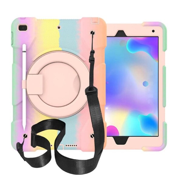 Nevenka iPad Case For iPad 10.2 with 360 Swivel Stand-Colorful Rose Gold
