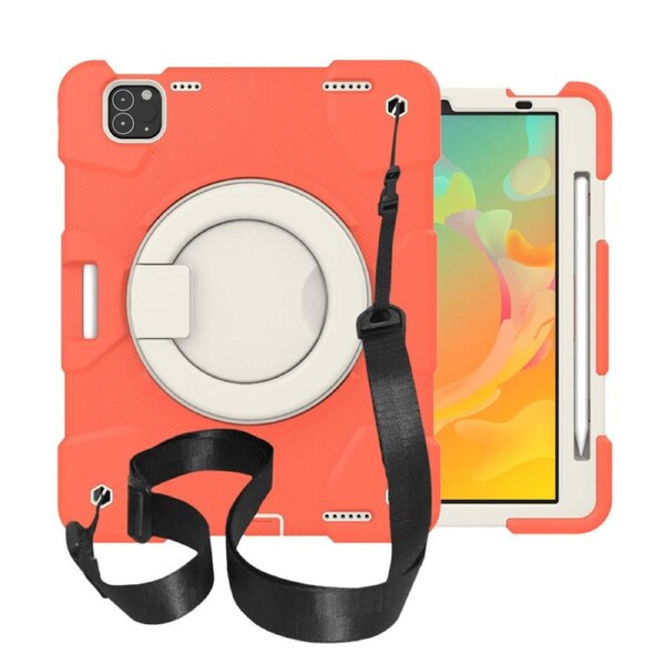 Nevenka iPad Case For iPad Pro 11/Air 4 with 360 Swivel Stand-Coral Orange