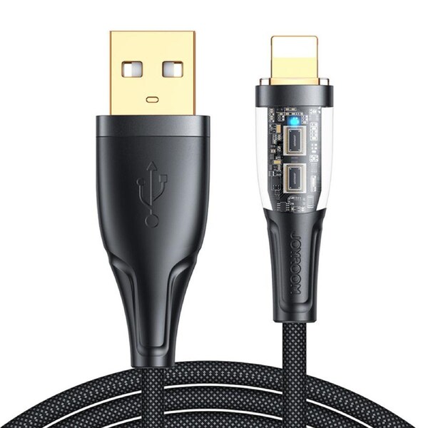 Nevenka 1.2m 2.4A USB A to Lightning Cable Smart Auto Disconnect for iPhone iPad-Black