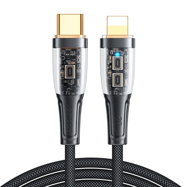 Nevenka 1.2m 20W USB-C to Lightning Fast Charging Cable Smart Auto Disconnect for iPhone 14/14 Pro-Black