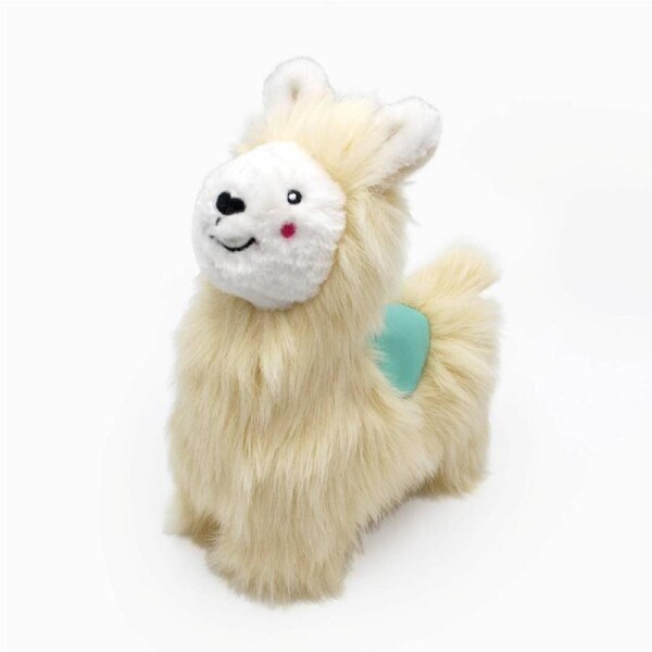 Zippy Paws Wooliez Plush Squeaker Dog Toy - Larry the Llama