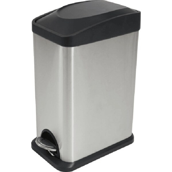 Compass Rectangular Pedal Bin Brushed Stainless Steel 15L