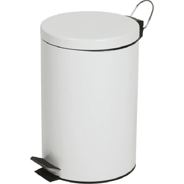 Compass Pedal Bin Powder Coated 12L White 245x395mm