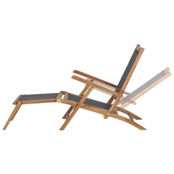 Folding Outdoor Deck Chair with Footrest Garden Furniture Patio Beach Chairs