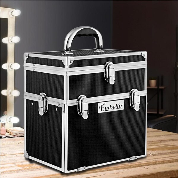 Embellir Makeup Case Makeup Organiser Beauty Case Portable Mirror 3 Colours crocodile black