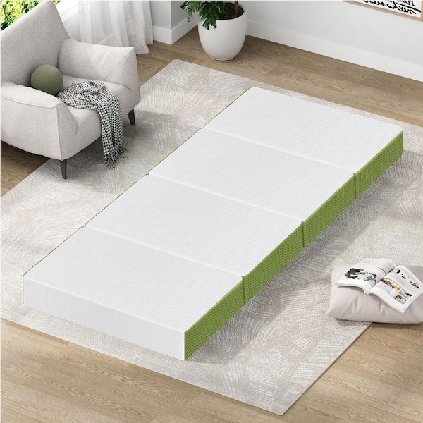 4-Fold STARRY EUCALYPT Folding Foam Mattress Foldable Sofa Portable Camping Mat Cushion