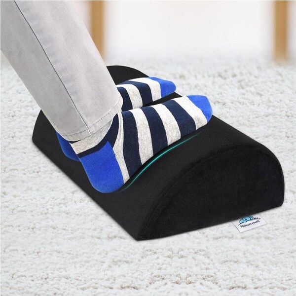 STARRY EUCALYPT Foot Rest Stool Foot Pad Pillow Office Computer Cushion Under Desk Black Colour