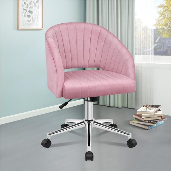 ALFORDSON Velvet Office Chair Swivel Armchair Computer Seat Adult Kids Pink