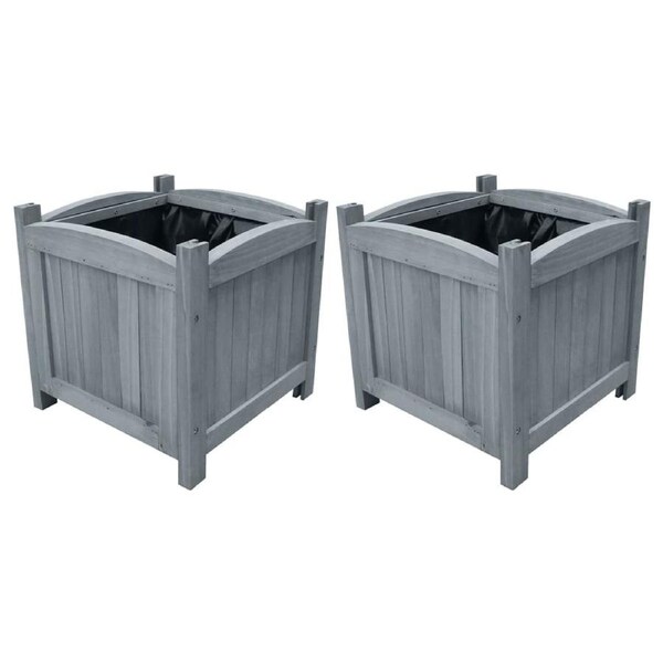 Garden Raised Beds 2 pcs 30x30x30 cm Solid Firwood vidaXL