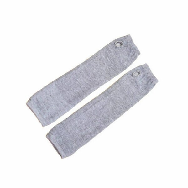 Long Knitted Wrist Arm Hand Warmer Fingerless Gloves Grey