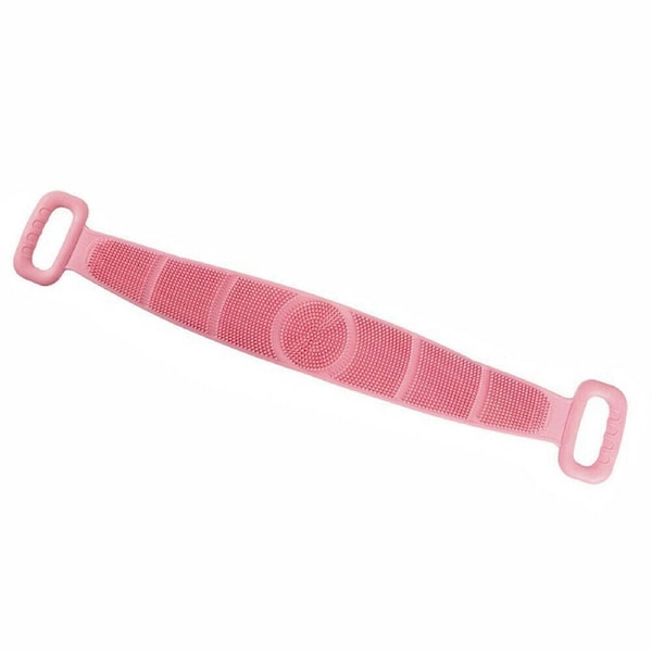 Silicone Bath Exfoliating Back Strap Scrubber Pink