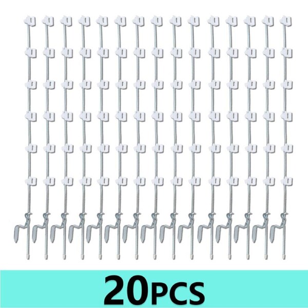 OZNALA 20Pcs 104cm Multi Wire Strip Graze Poly Step In Posts Tape Electric Fence Post Fencing Facilitate Installation and Disassembly for Garden Farm Livestock Cattle Sheep