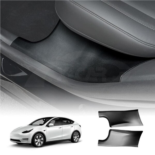 Tesla Model Y 2022-2025 Rear Door Sill Plate Protector Car Threshold Scuff Trim Covers Guards Accessories