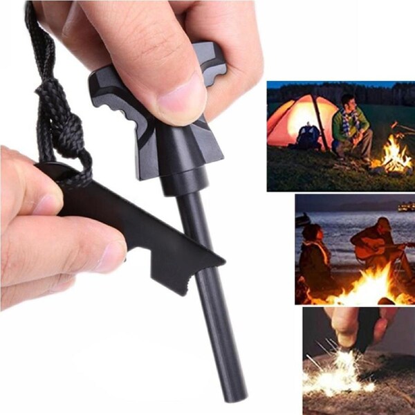 Magnesium Fire Starter Flint Rod Stone Lighter Emergency Survival Camping Hiking