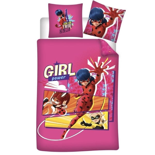 Miraculous Ladybug Girl Power Cotton Quilt Cover Set - Single Bed Size