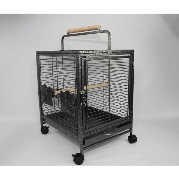 YES4PETS Small Bird Transport Budgie Cage Parrot Aviary Carrier With Wheel