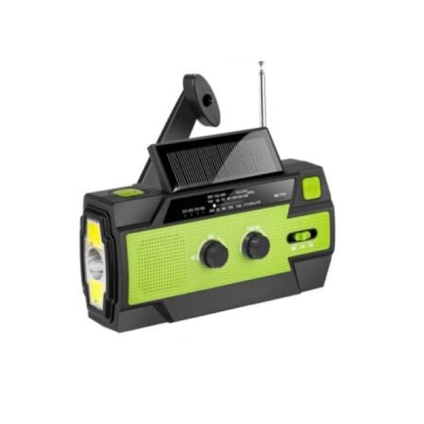 Solar Hand Crank Weather Radio Power Bank Charger Flash Light - 4000mAh