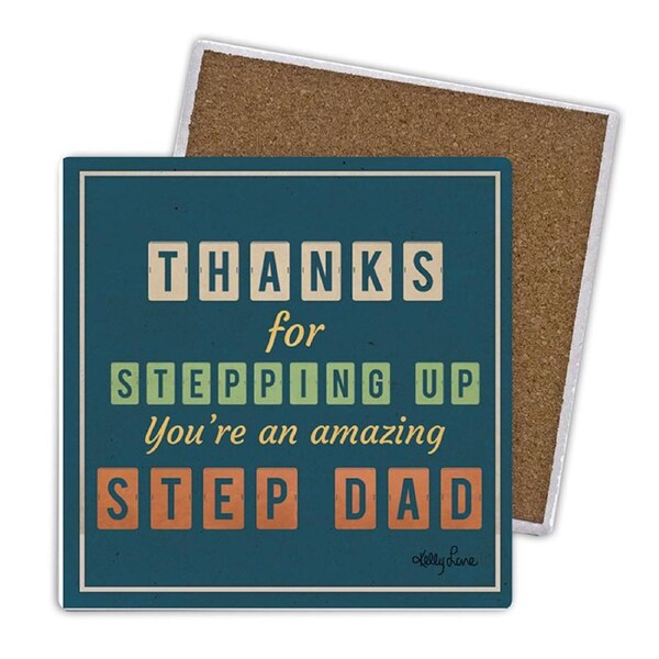 Country Kitchen Ceramic Coasters Fathers Day Step Dad Set 4
