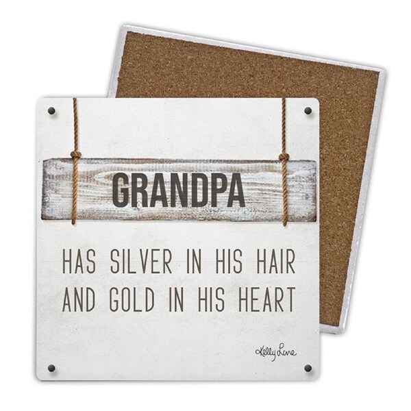 Country Kitchen Ceramic Coasters Fathers Day Grandpa Set 4