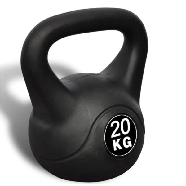 20kg Kettlebell Weight Kettle Bell Fitness Exercise Home Gym Training Black